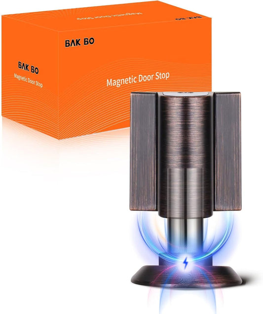 Bak Bo Magnetic Door Stoppers 2 Pack Bottom of Door Holder Keep Door Open No Drilling Magnet Floor