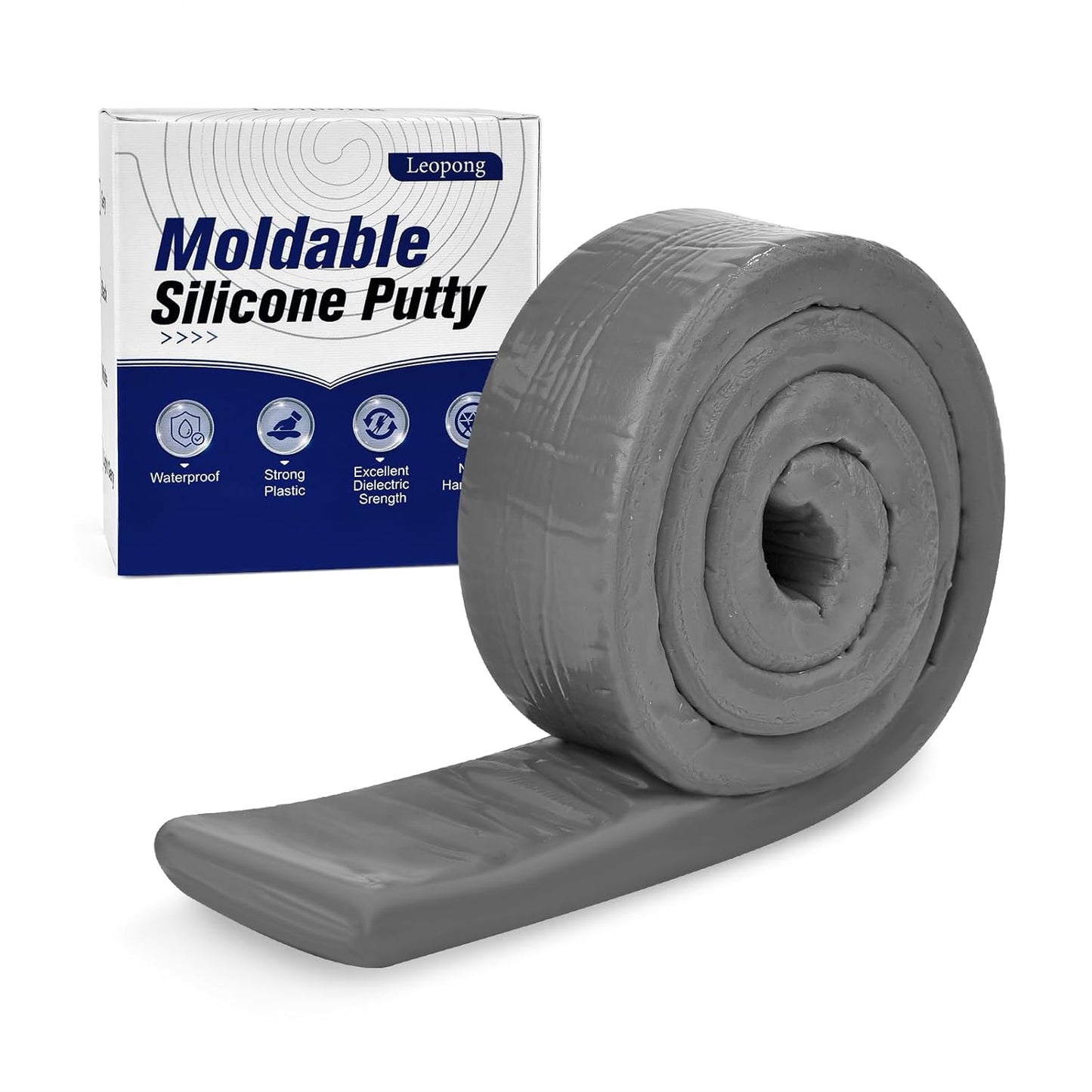 Moldable Silicone Putty, Waterproof, Stay Pliable,Good Plasticity for Repair and Fill Various Gaps in Bathrooms, Fountains, Water Pipes, Walls (Grey)