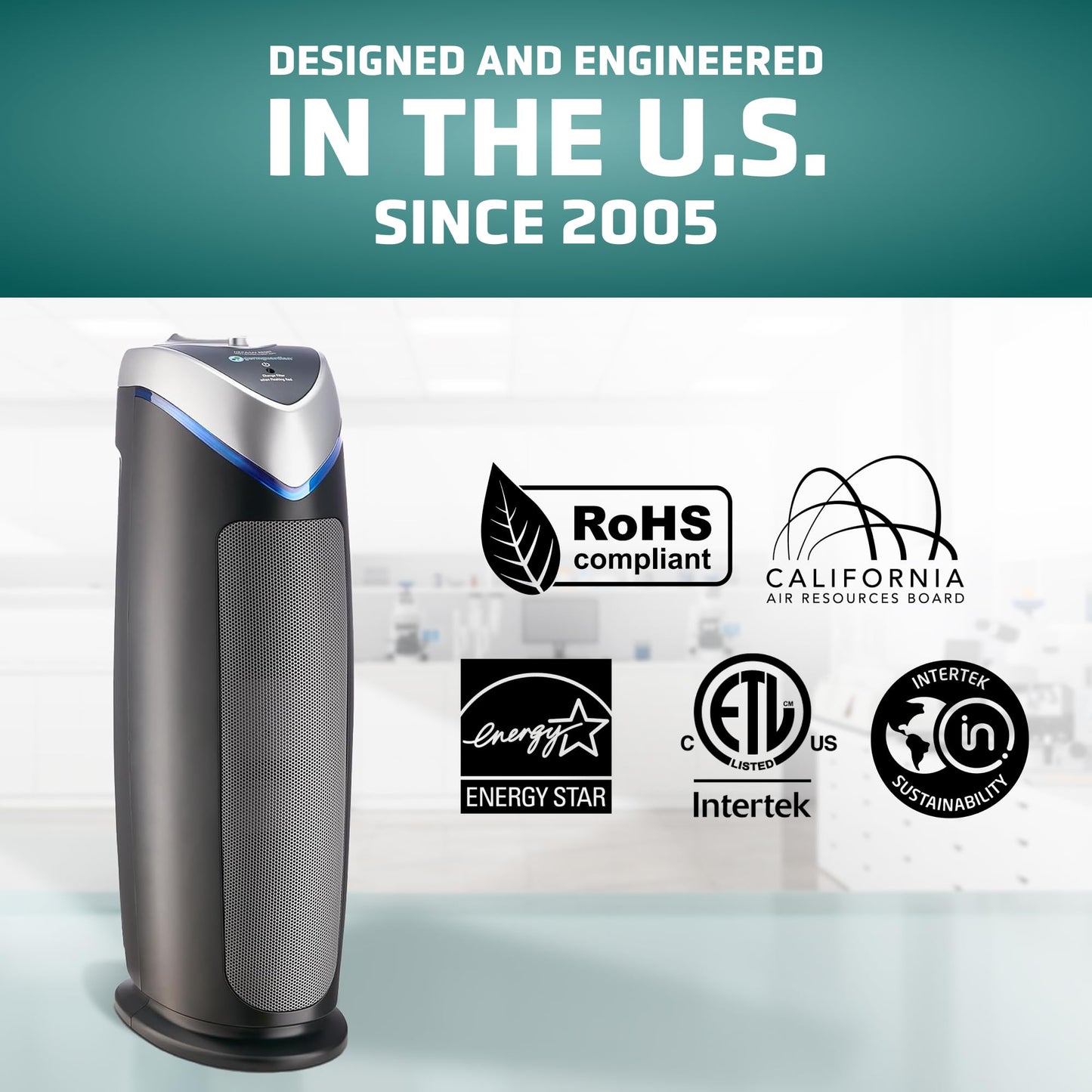 GermGuardian HEPA Air Purifier - Large Room Air Purifier for Bedroom, Office, Dorm, and Home