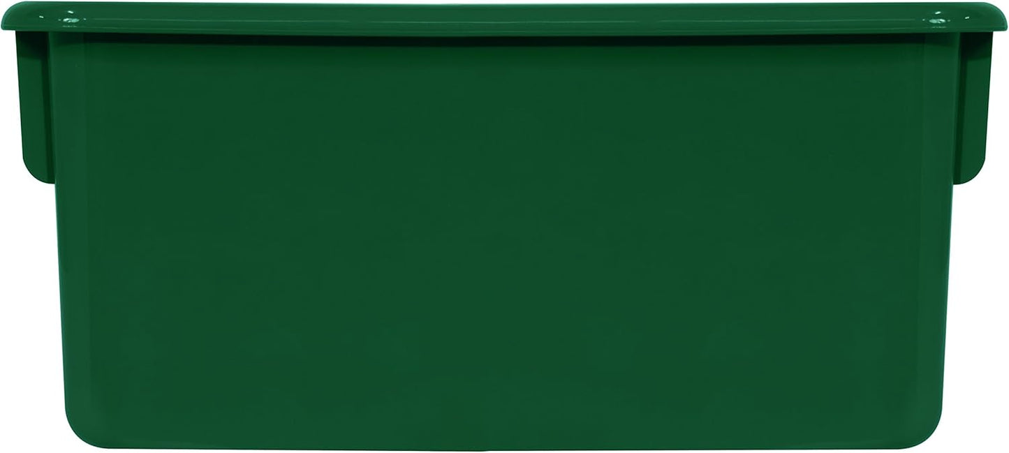 Wood Designs Cubby Storage Bin, Heavy Duty Plastic Containers for Kids Green Cubby Tray Set of 30