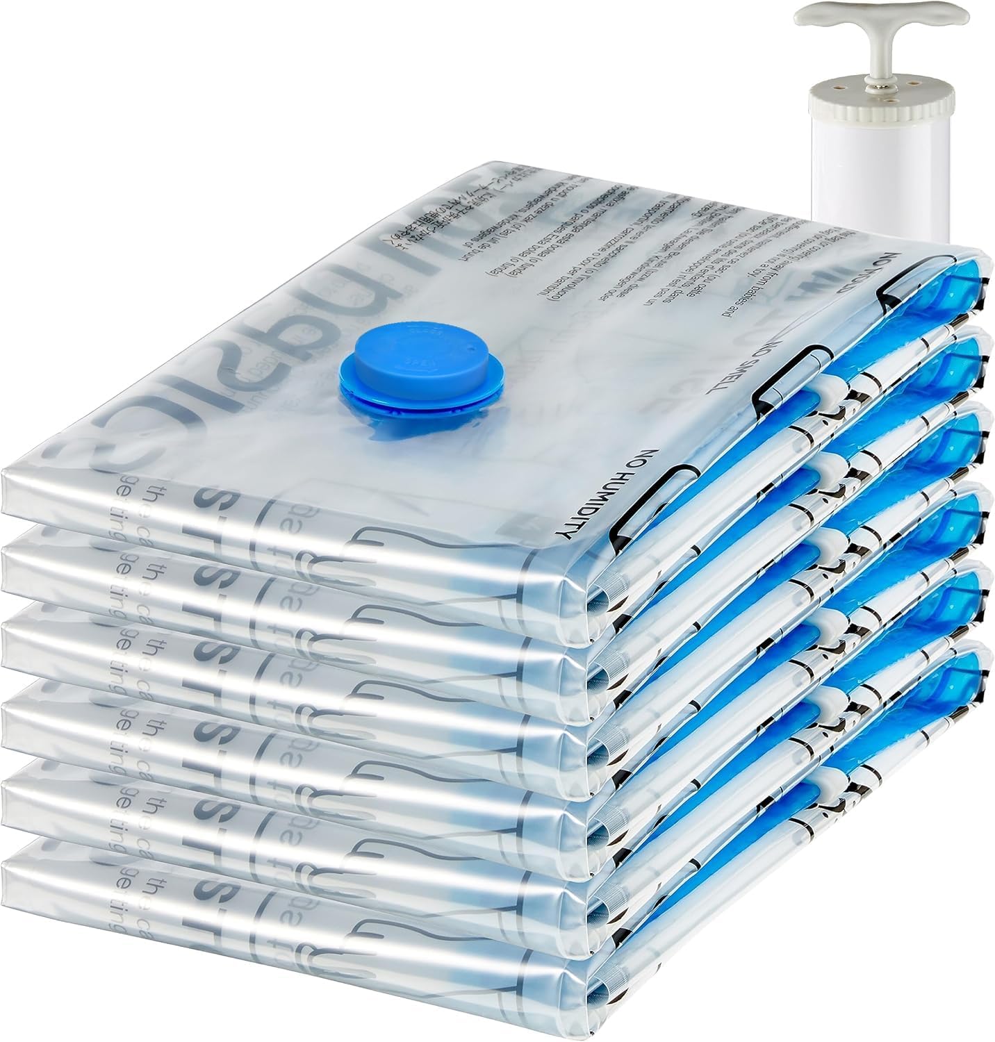 Amazon Basics Vacuum Storage Bags for Clothes, Space Saving Compression Storage Bags with Hand