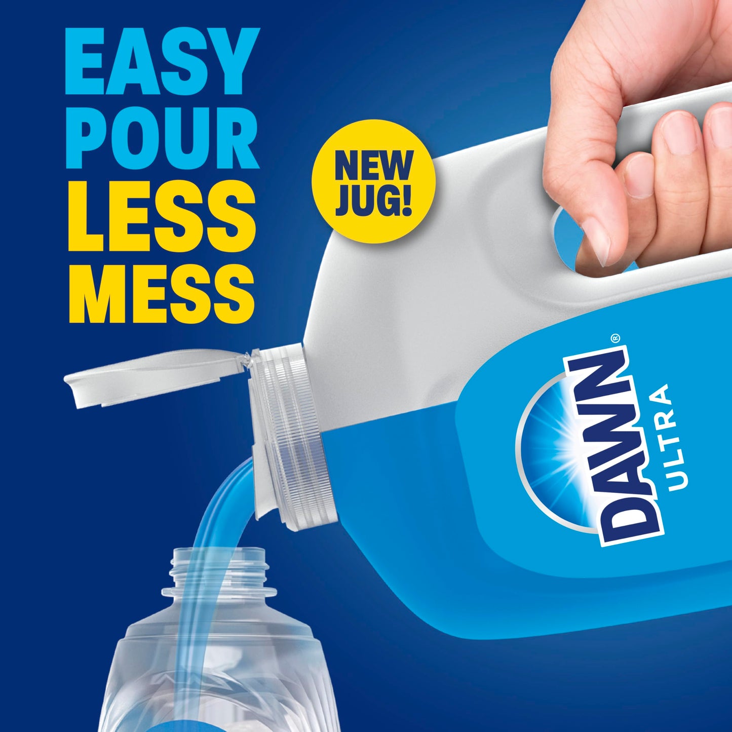 Dawn Ultra Dish Soap Refill Jug, Large Size Original Blue Liquid Dishwashing Detergent, Powerful