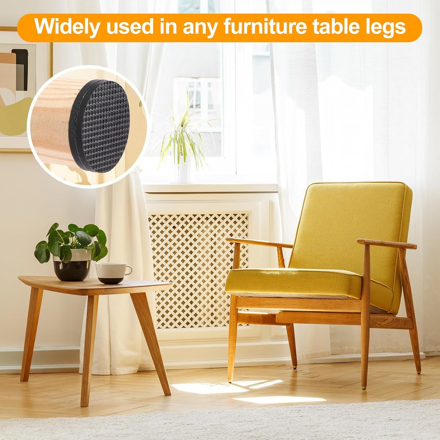 CHUNZEXI Non Slip Furniture Pads - 32 Premium Furniture Grippers Self Adhesive Rubber Furniture Feet, Anti Slide Furniture Hardwood Floor Protector for Keep Couch Stoppers (1.5 inch Round)