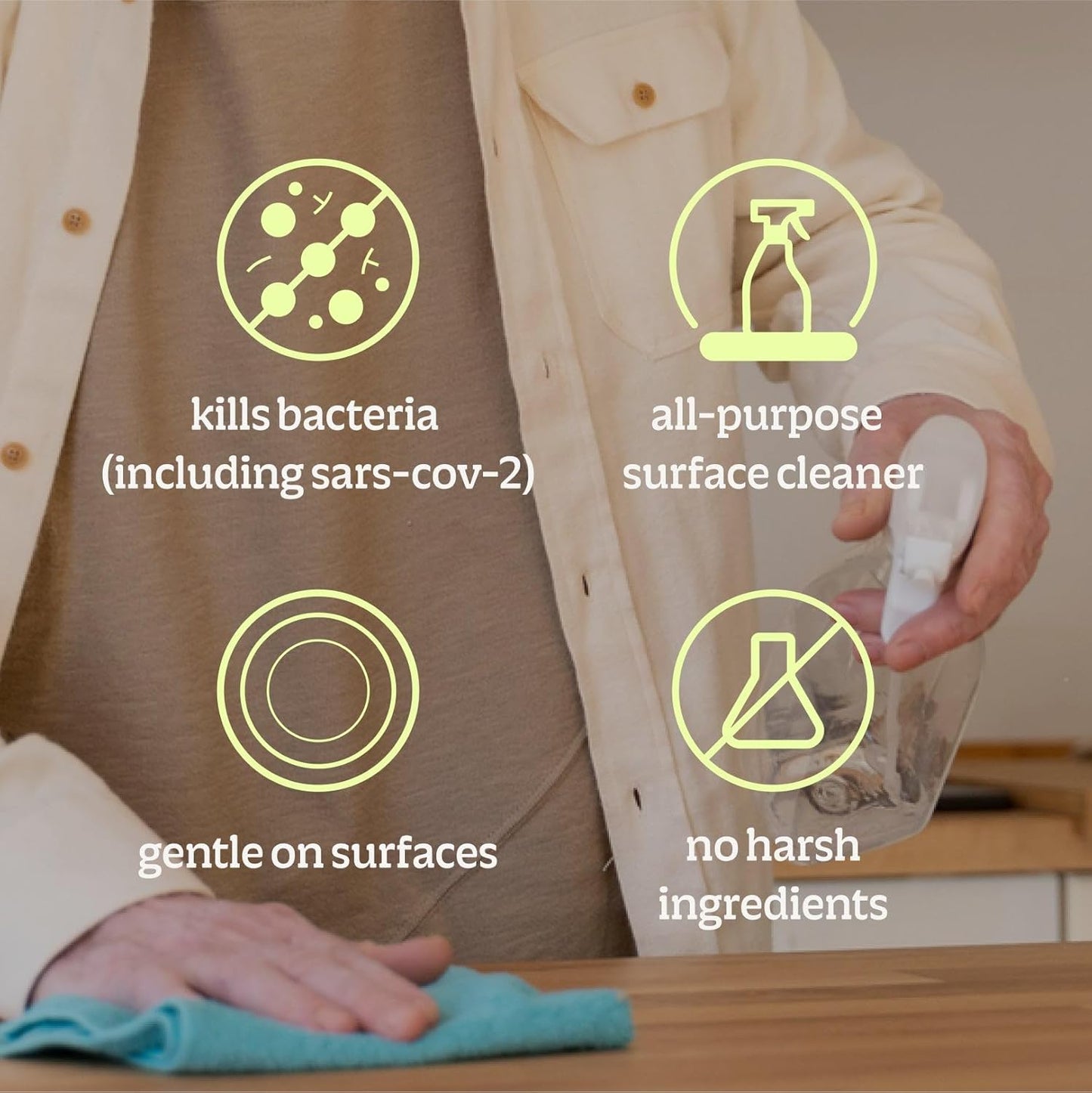 BRIOTECH Sanitizer Disinfectant Hypochlorous, Kill 99.99% of Viruses & Bacteria, Control Mold, Eliminate Odor, Gentle for Nursery & Play Rooms, Food Contact Surface Sanitizer, 1 Gallon Refill (4 Pack)