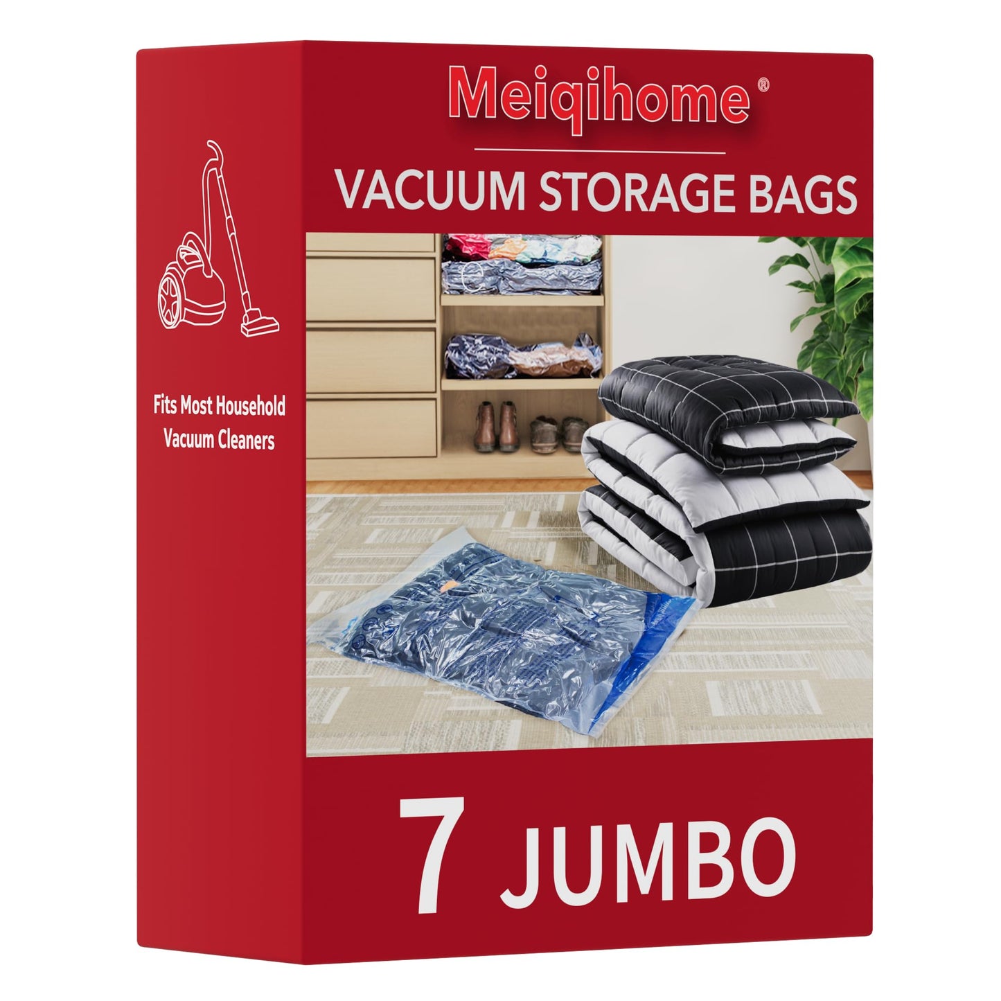 MEIQIHOME Vacuum Storage Bags, Space Saver Sealer Bags,Vacuum seal bags for clothing, Pillows