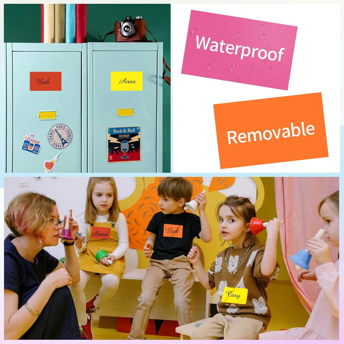 STARLIBOO Removable Colored Labels Stickers, 3X5 Inch Removable Large Label Stickers for Moving Boxes and Storage Bins- Waterproof- Tear Resistant (Red)