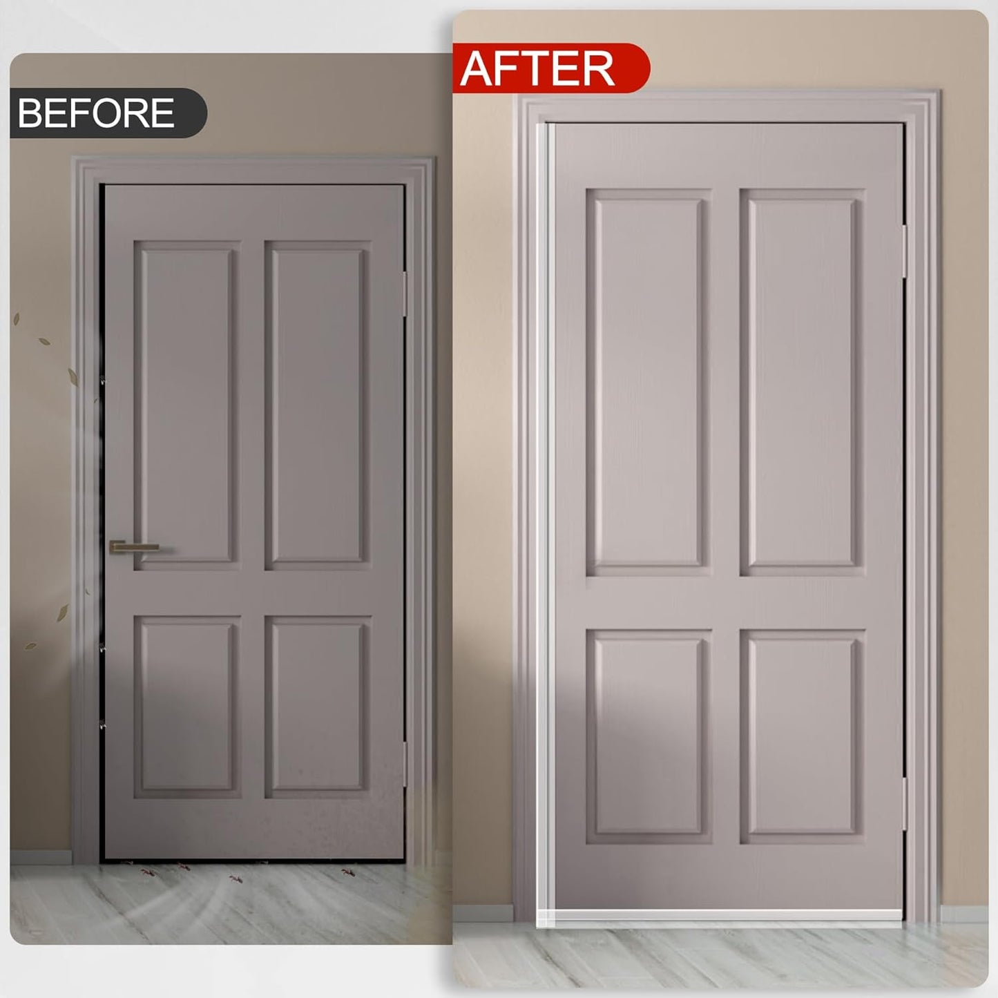 MYFAMIREA Door Weather Stripping 1IN (W) x 20FT (L) Door Draft Stopper Seal Tape Silicone Seal Strip Self Adhesive Shower Sweep Insulation Tape Side Bottom Strip for Sliding Glass Window Gap, Clear