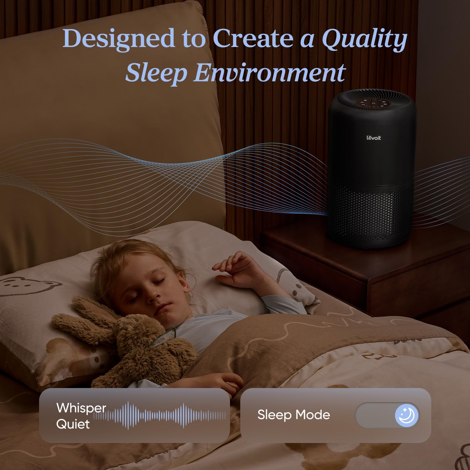 Levoit Air Purifier for Home Pets Hair Allergies in Bedroom Quiet Purifiers