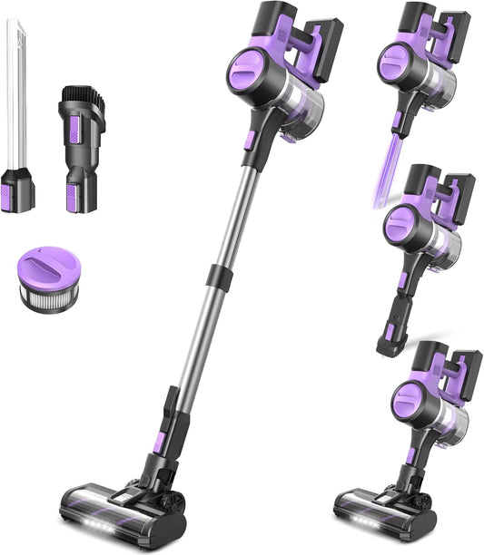 S10 Cordless Vacuum Cleaner, 55Kpa 60mins Lightweight Stick Vacuum with Powerful Suction for Home, Rechargeable, Self-Standing, Handheld Vacuum Cleaners for Hardwood Floors, Carpets, Pet Hair