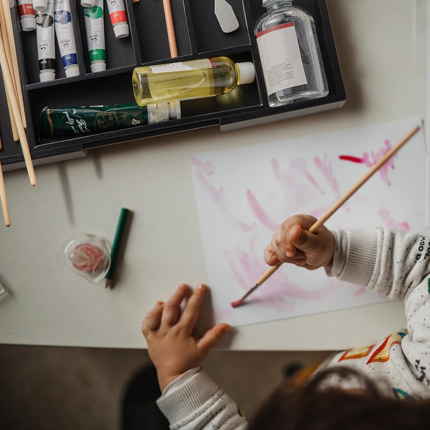 2-Piece Expandable Bamboo Kitchen Drawer Organizer for Cutlery and Utensils, Adjustable Bamboo Wood Cutlery Tray in Drawer for Flatware and Silverware in Kitchen, (Black)