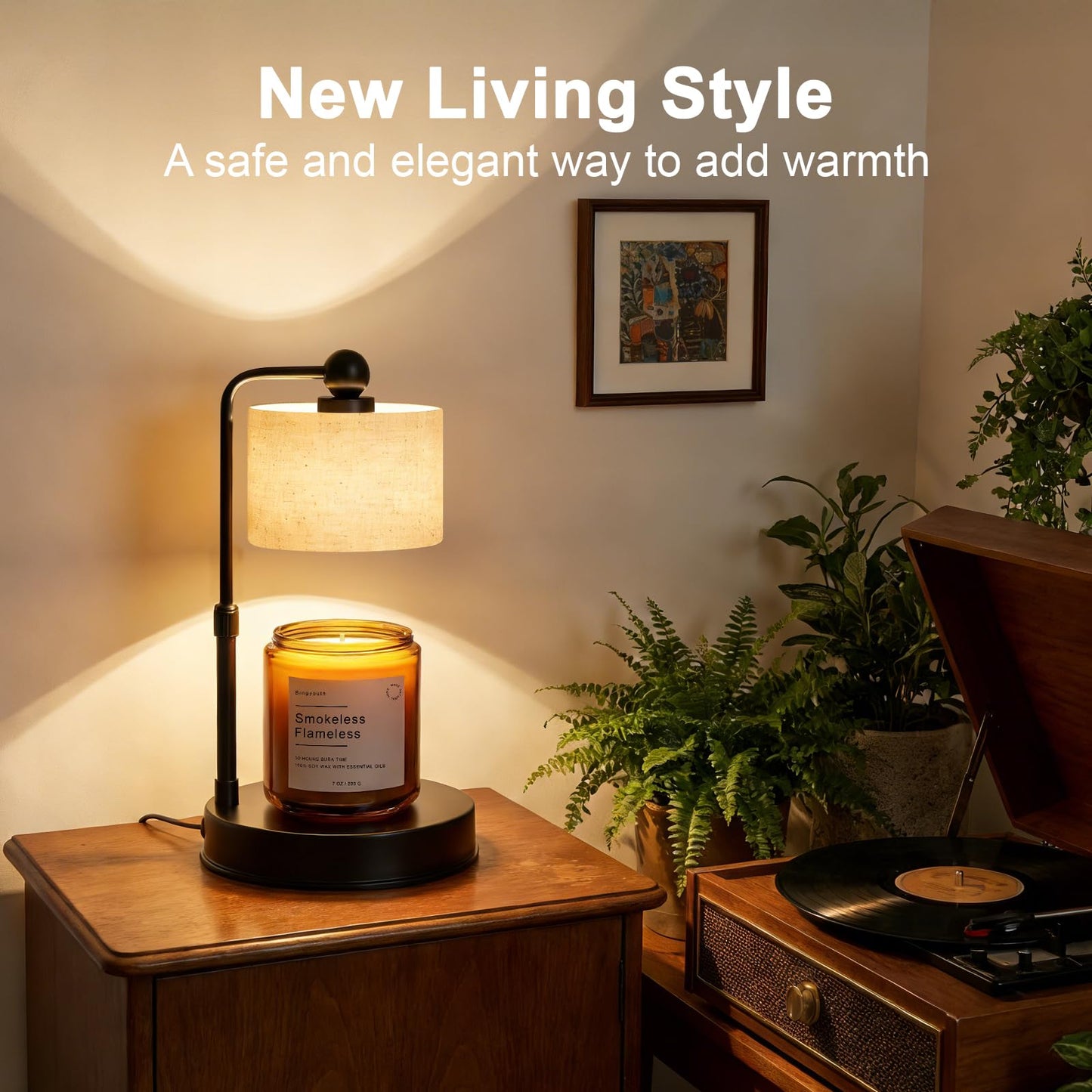 Bingyouth Candle Warmer Lamp with Timer, Best House Warming Gift, Height Adjustable & Dimmable