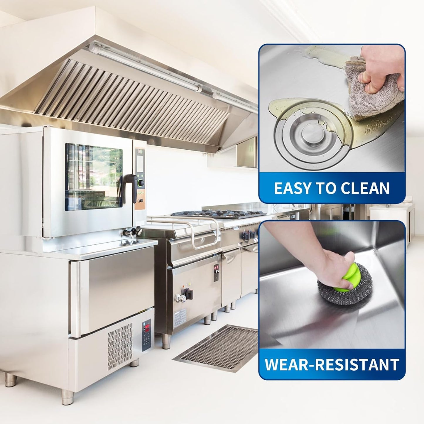 TONGMO Stainless Steel Floor Mop Sink, Mop sink with Cleaning Tool Rack (23.6" x 23.6" x 13")