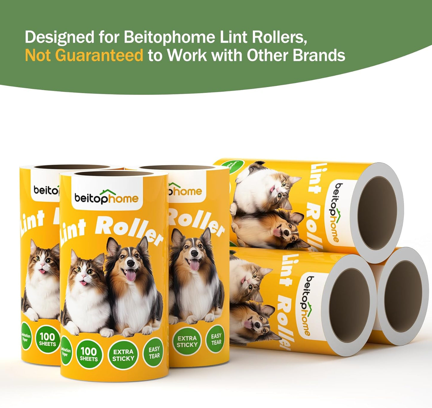 Lint Roller Refills Only, 600 Sheets Lint Rollers with Tough Paper, Ideal for Dog and Cat Hair Removal, Lint Rollers Mega Value Set for Clothes, Carpet & Dust Cleaning