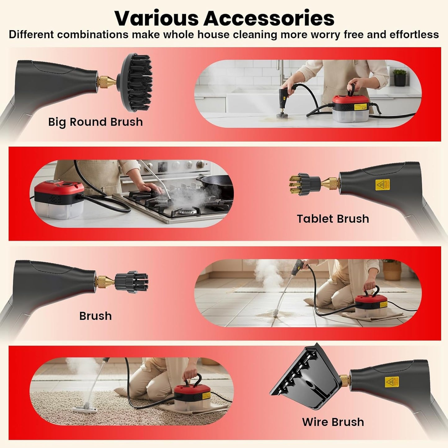 Saker Steam Cleaner for Home,6-Level Adjustable Steamer for Cleaning,Portable Handheld Steam Cleaner,Portable Steamer for Cleaning,Suitable for Kitchen Cleaning,Bathroom,Living Room