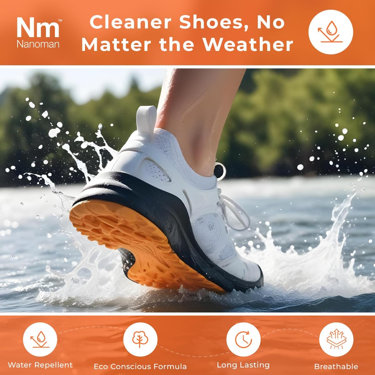 NANOMAN Fabric Waterproof Spray – Protects Shoes, Fabric, Suede, Leather & More. Eco-Friendly, PFAS-Free, and Alcohol-Free Formula.