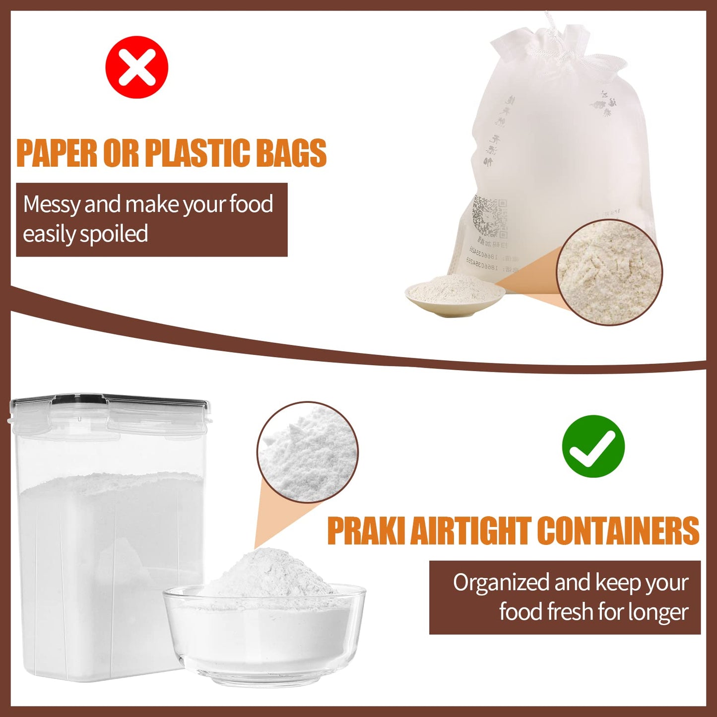 PRAKI Airtight Food Storage Containers Set with Lids - 24 PCS, BPA Free Kitchen and Pantry
