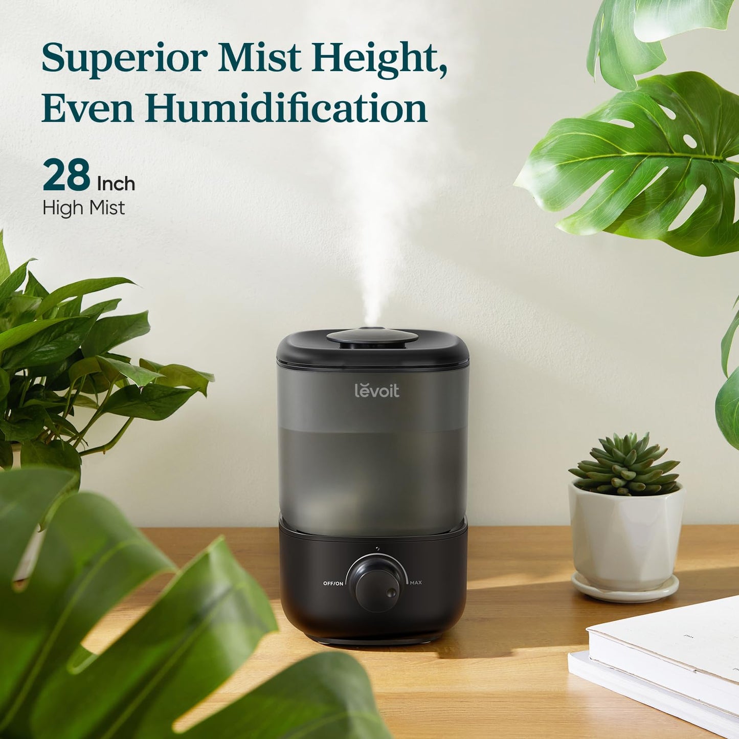 Levoit Humidifiers for Bedroom,Top-Fill Ultrasonic Cool Mist Humidifier
