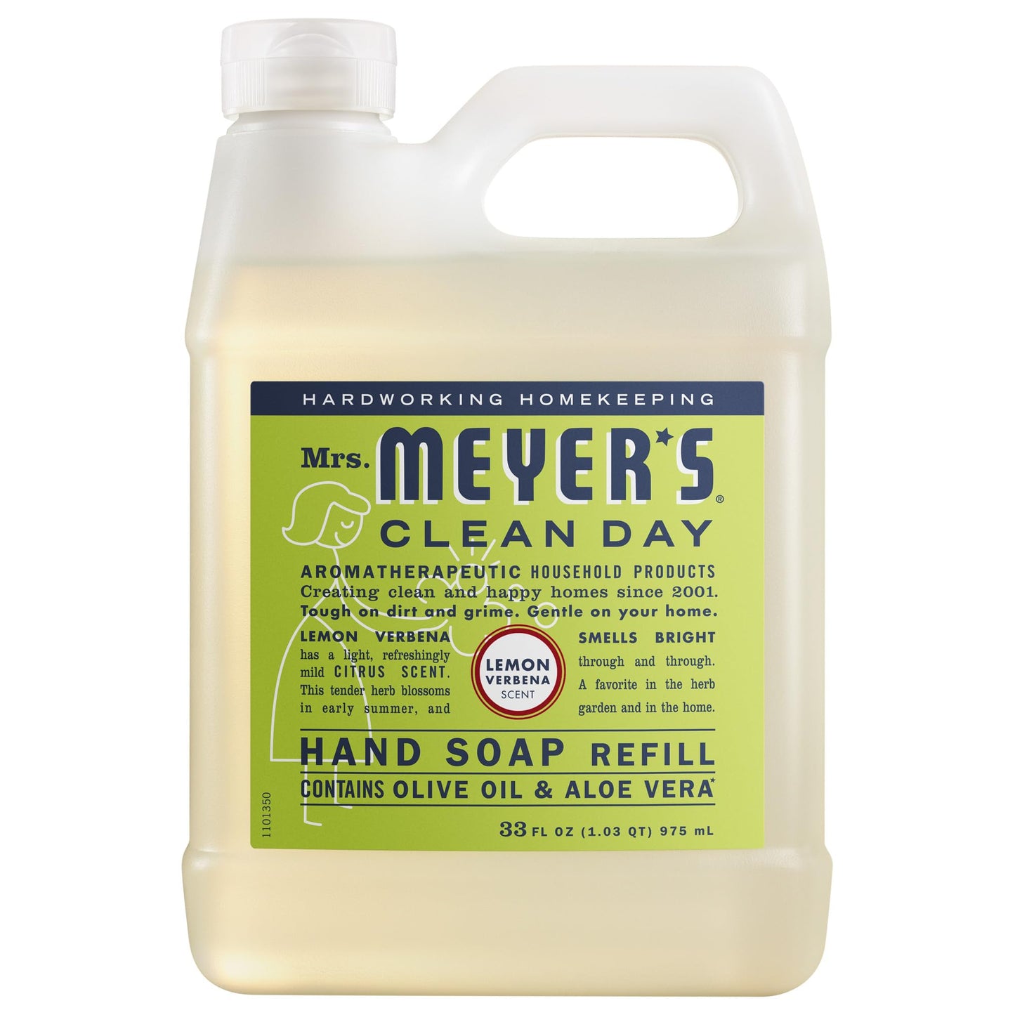 Mrs. Meyer's Clean Day, Hand Soap Refill, Lemon Verbena Scent, 33 Fl Oz