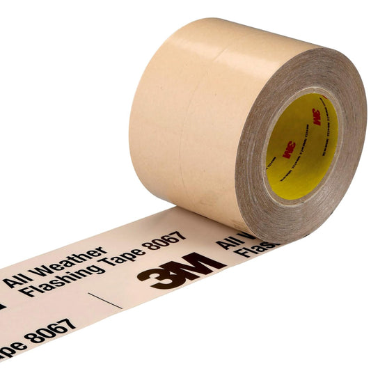 3M All Weather Flashing Tape 8067, 3 in x 75 ft, 1 Roll, Adhesive Backed Split Liner, Prevents