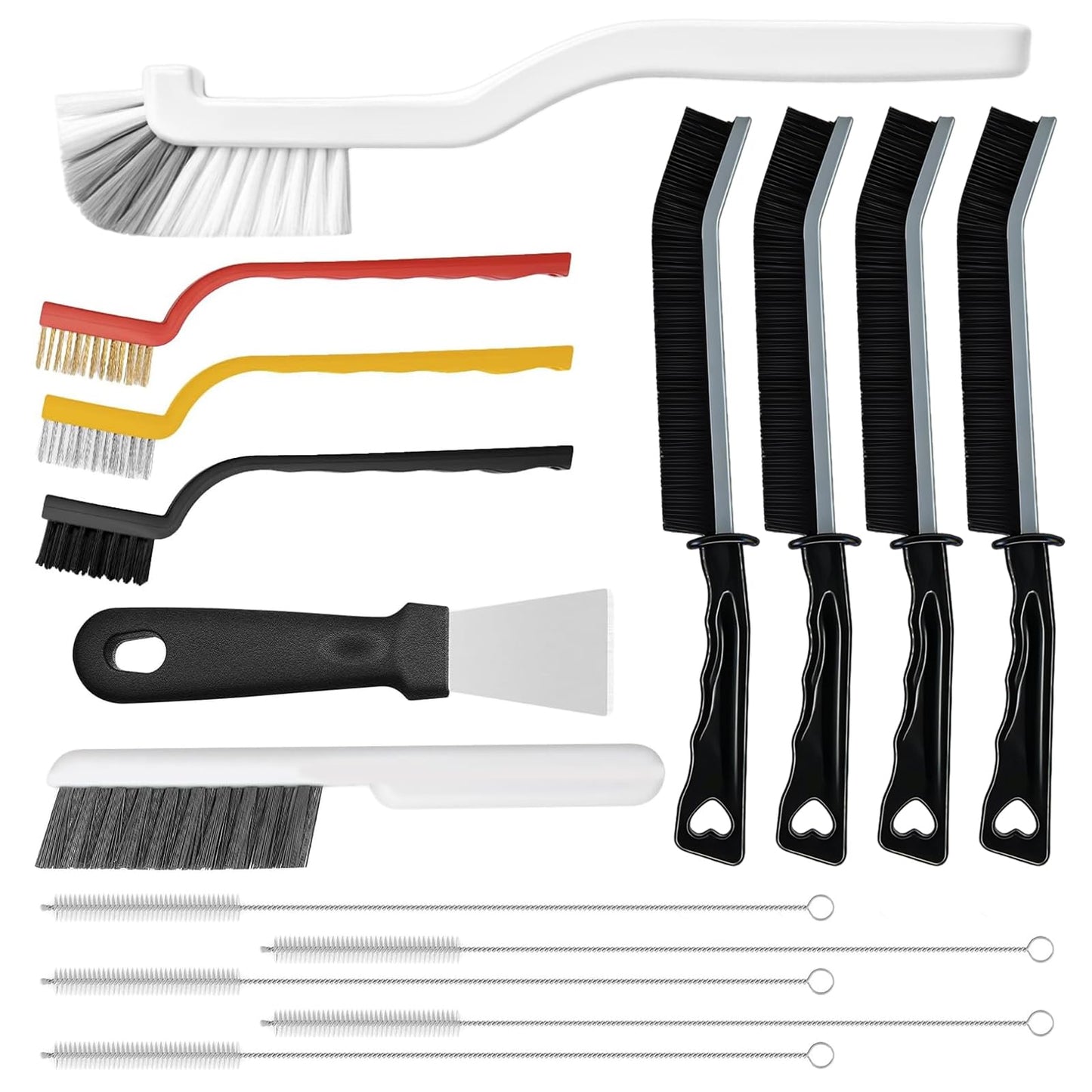 15pcs Crevice Cleaning Brush, Hard Bristle Scrub Brushes Tools, Multifunctional Grout Brush for