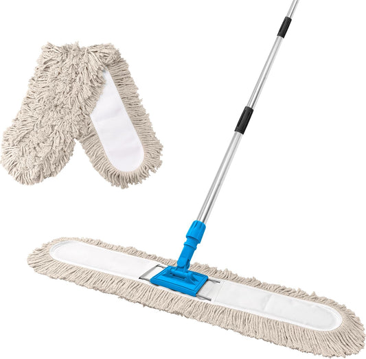 36” Commercial Dust Mop for Floor Cleaning, Industrial Dry Mop with Heavy Duty Long Handle, Large