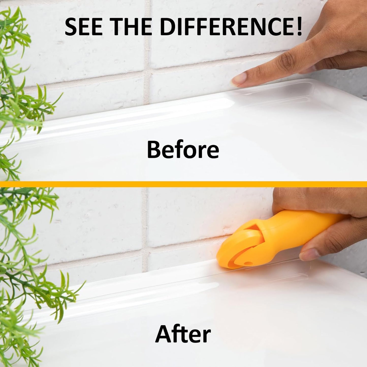 Instatrim Flexible Self-Adhesive Trim Bundle with Applicator & Corners - Caulking Kit with 50ft Black 1/2" Wide Caulk Strip, Applicator Tool, & 6 Corners - InstaTrim The Original Flexible Trim