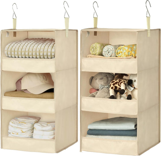 GRANNY SAYS 3 Shelf Hanging Closet Organizers and Storage, Collapsible Closet Storage Organizer