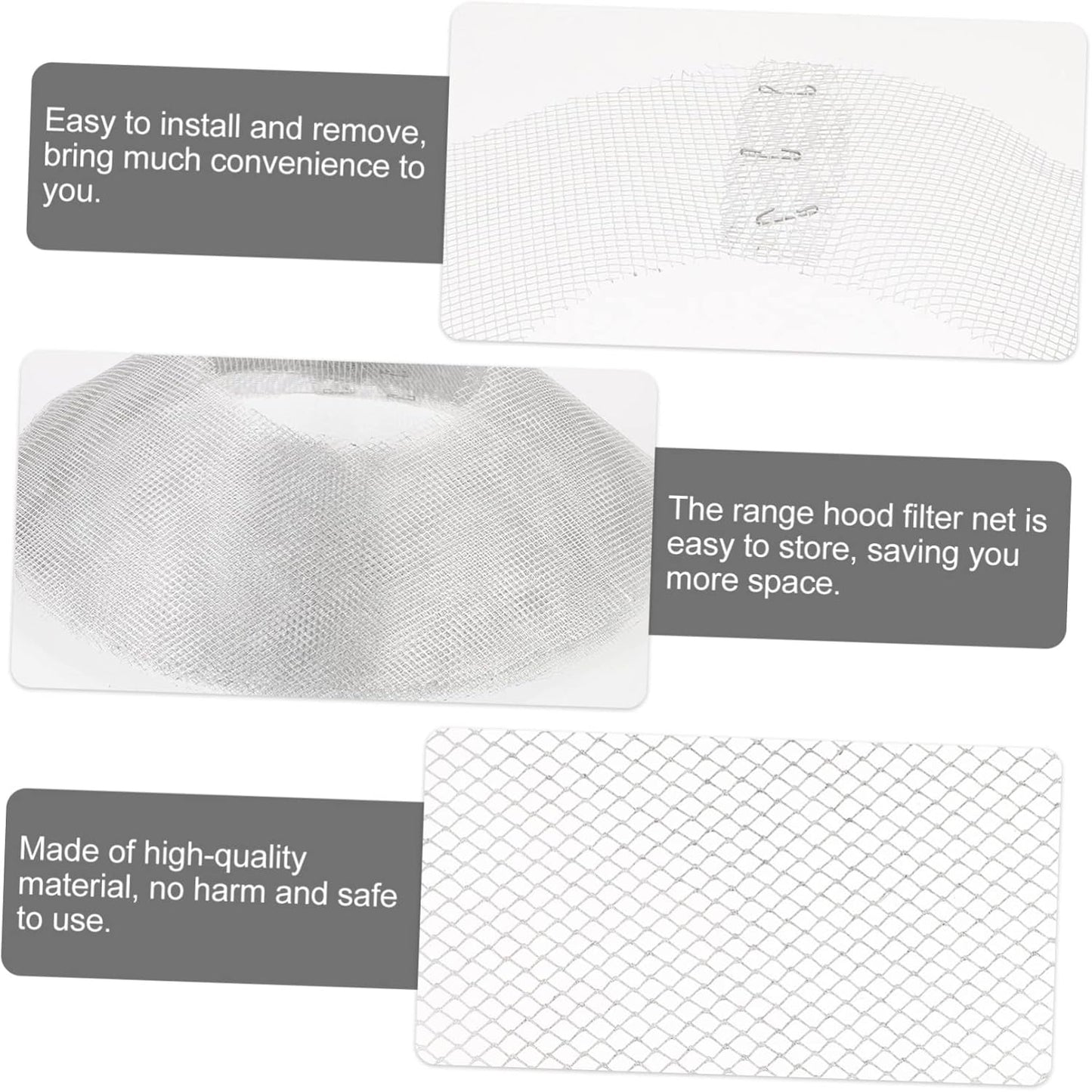 TEHAUX 10PCS Durable Range Hood Filters Bowl Shape Cooker Hood Accessories Kitchen Exhaust Fan Replacement Mesh Filter