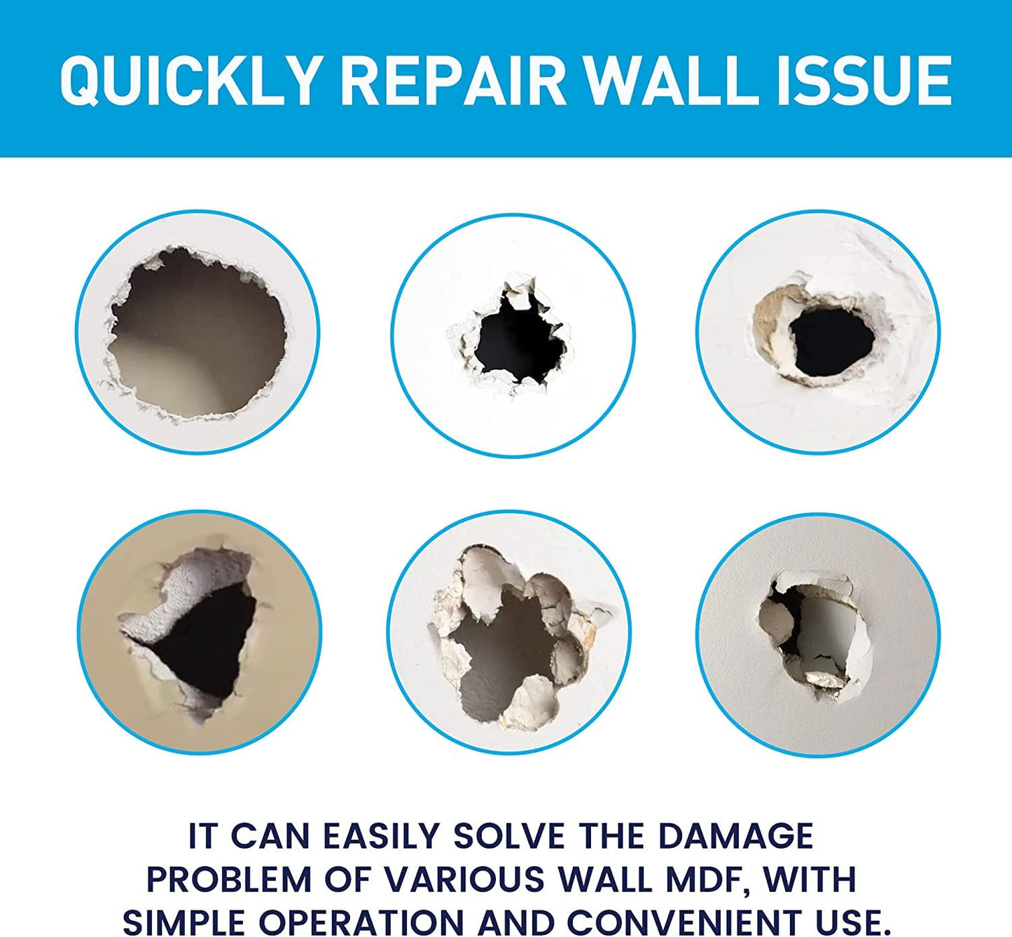 Wall Spackle & Drywall Repair Patch Kit with Mending Agent Putty, Repair Paste Plaster, Scraper & Sanding Sponge for Wall Crack/Nail Hole