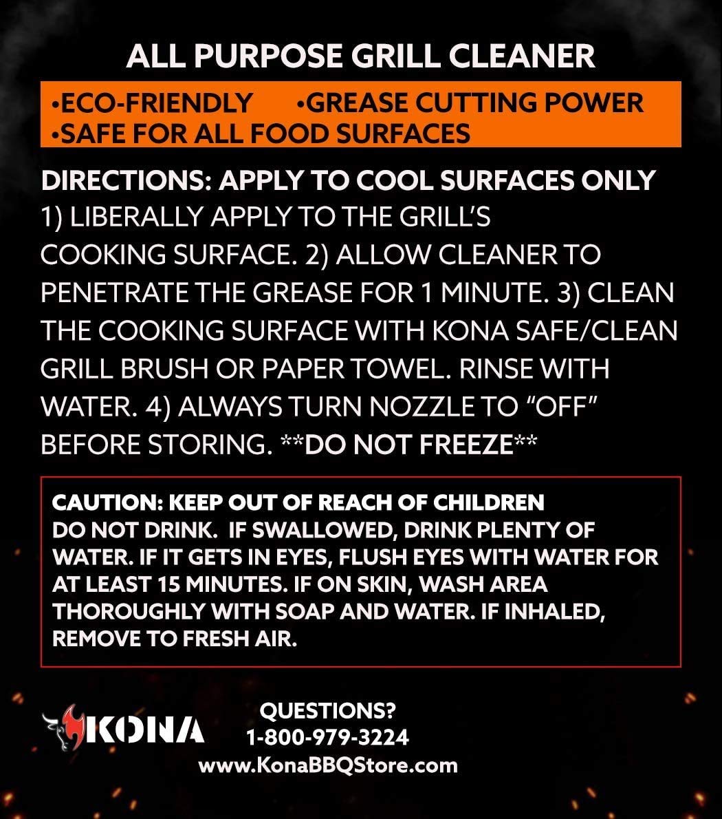 Kona Professional Grade Grill Cleaner Spray, 23 oz - Heavy-Duty Degreaser
