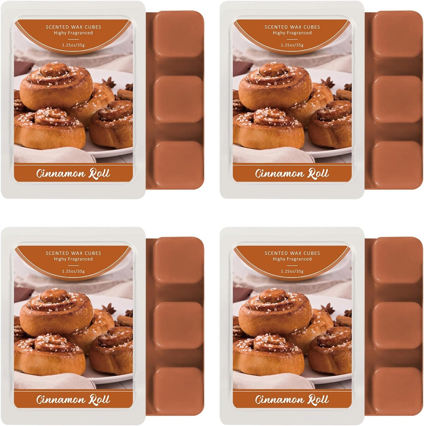 SCENTORINI Wax Melts, Fall Wax Melts, Pack of 4, Cinnamon Roll Scent, for Candle Making and Home Fragrance