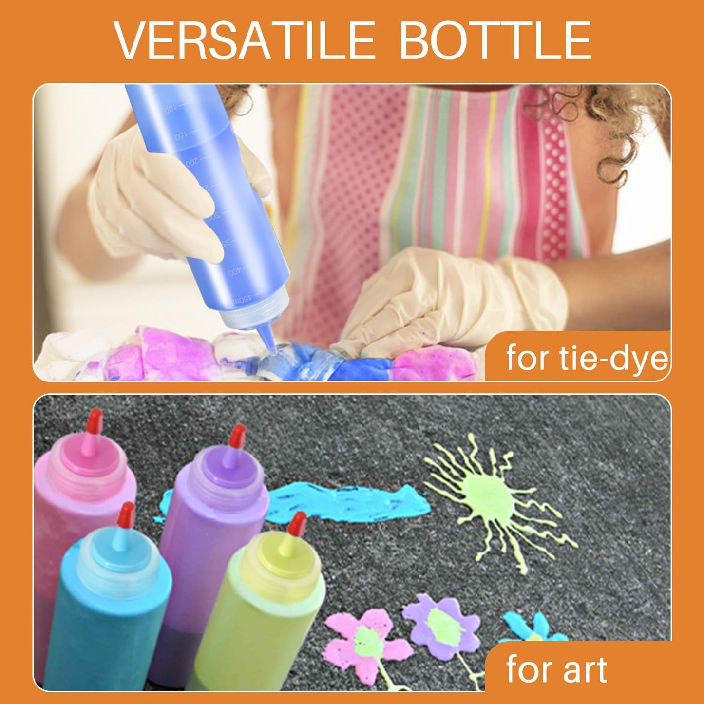 Squeeze Bottles, 16oz Leak-Proof Wide Mouth Condiment Squeeze Bottles for Liquids Sauces Ketchup Oil, 3 Pack