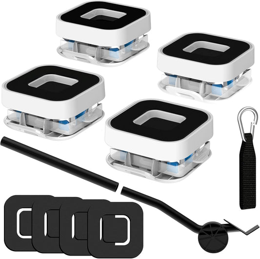 New Upgraded Furniture Sliders for Hard Floors & Carpets, 2-in-1 Furniture Movers with Wheels, Furniture Dolly for Moving Heavy Duty Sofa, Bed, Appliance, Load Capacity Up to 750lb