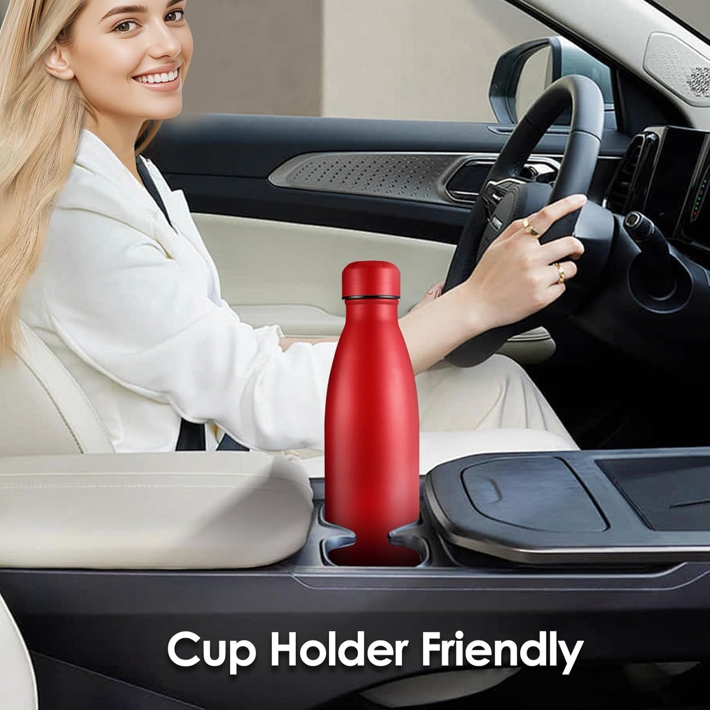 25oz Cola-Bottle Shaped Stainless Steel Leak-proof Water Bottle,Double Wall Vacuum Insulated Metal,Travel Mug For Sports Indoors & Outdoors,BPA-Free School Kids Flasks,Red(4 Pack)