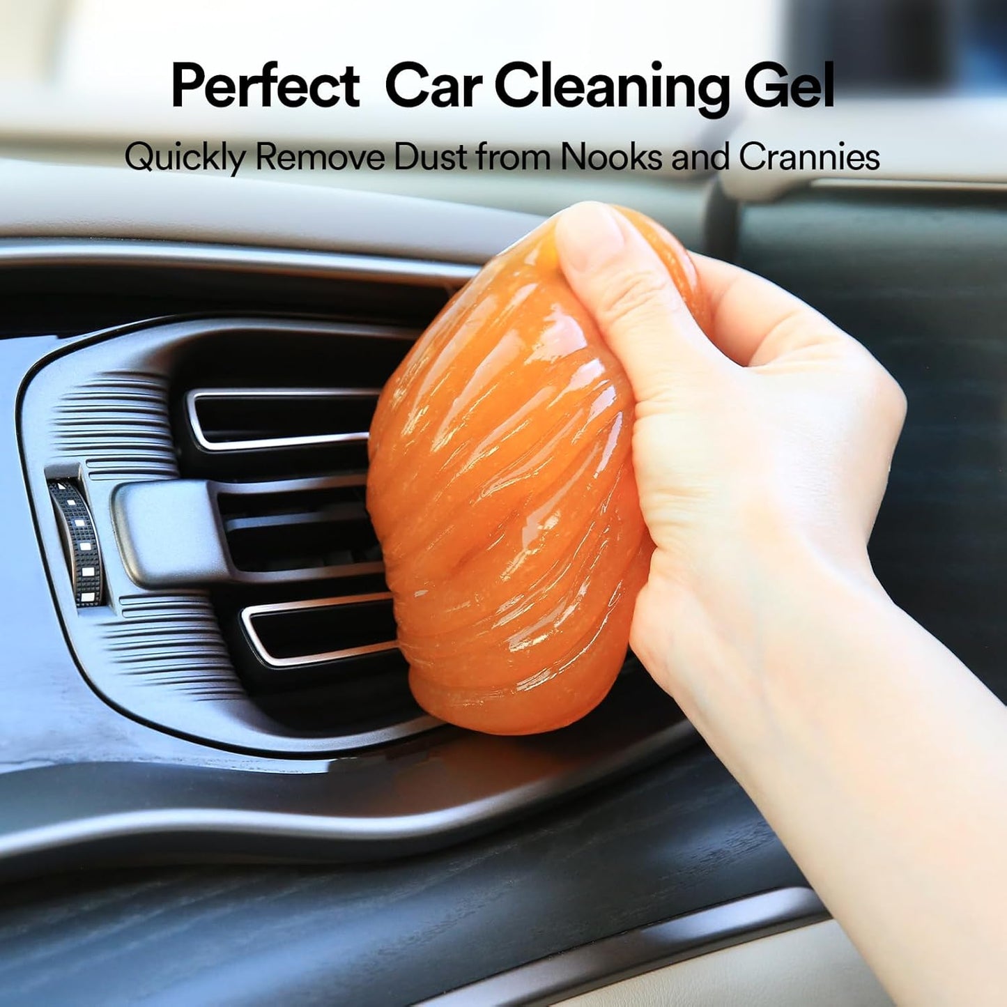 PULIDIKI Car Cleaning Gel for Car Detailing Putty Car Slime Cleaner Car Interior Cleaner Car Cleaning Supplies Auto Cleaning Kits Car Putty Car Accessories Blue Orange (2Pack)