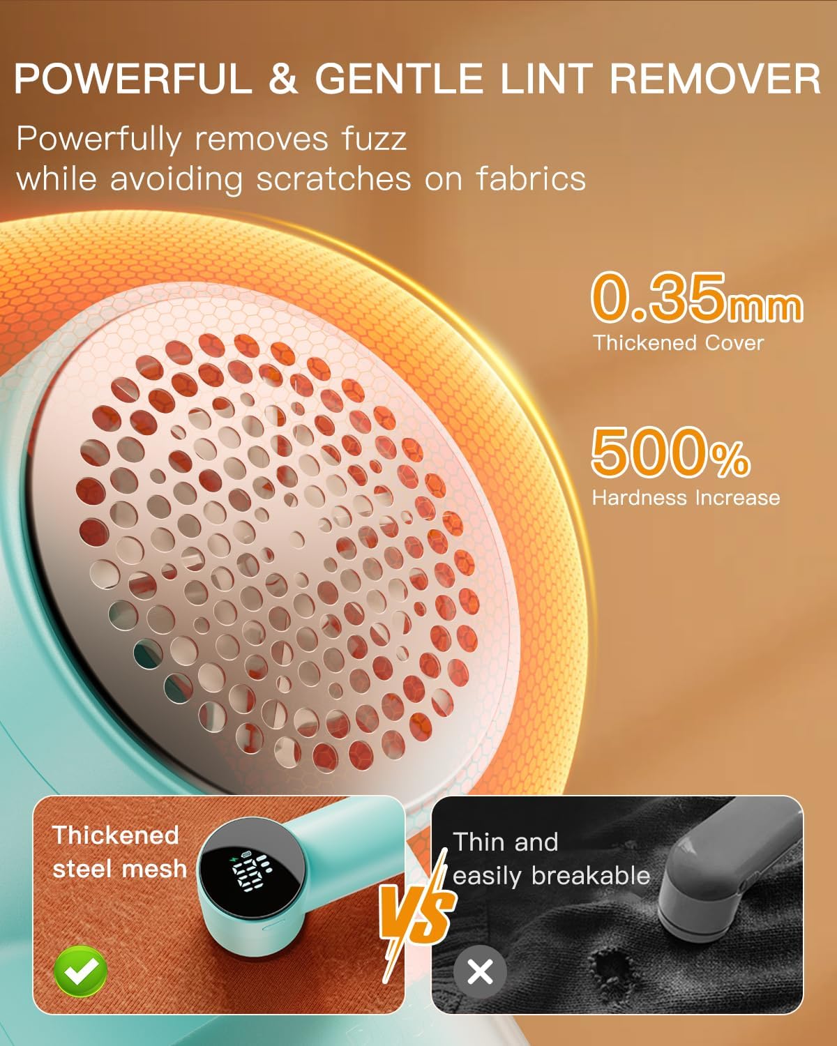 Electric Lint Remover and Fabric Shaver, Rechargeable Clothes Shaver for Sweater Furniture Couch, 3-Speed Pill Remover Defuzzer to Remove Fuzz Pilling from Blanket Jacket