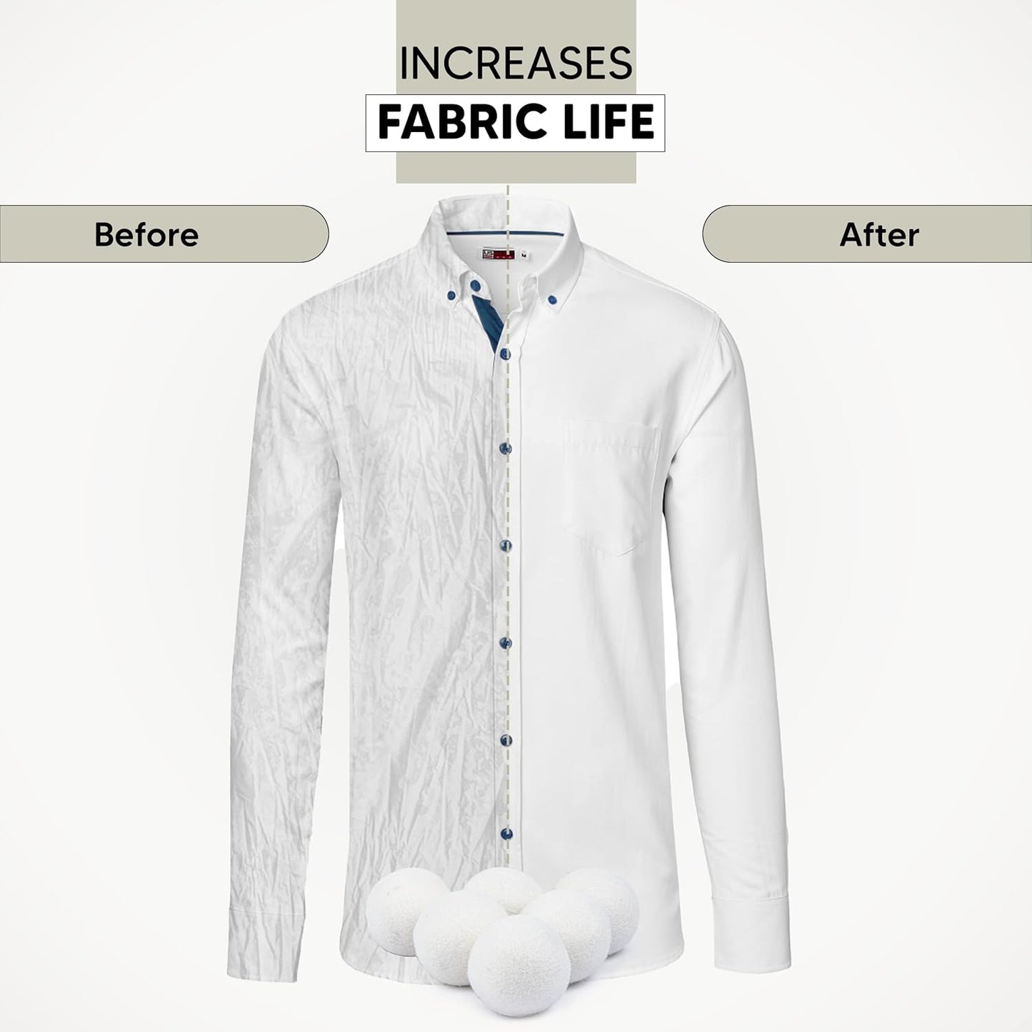 RAYTRADE Wool Dryer Balls 6-Pack 100% Made of Organic New Zealand Wool Reduces Clothing Wrinkles and Saves Drying Time Reusable Natural Fabric Softener Stocking Stuffer Gifts