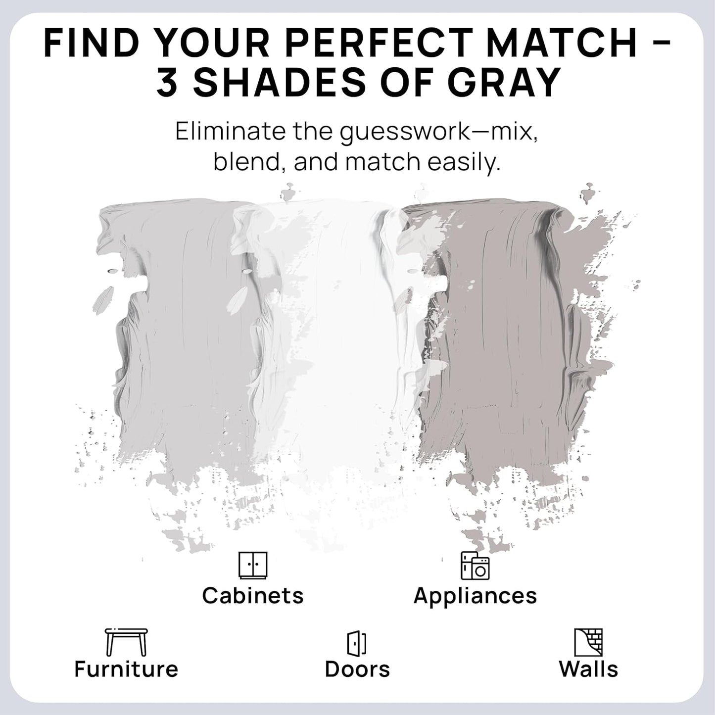 spot. Touch-Up Paint | Matte Finish for Cabinets, Walls, Doors & Furniture | Multi-Tone Gray Repair Kit | Quick-Dry, Self-Priming, Low-Odor, Eco-Friendly | No-Sanding or Primer Needed | 3 Pack