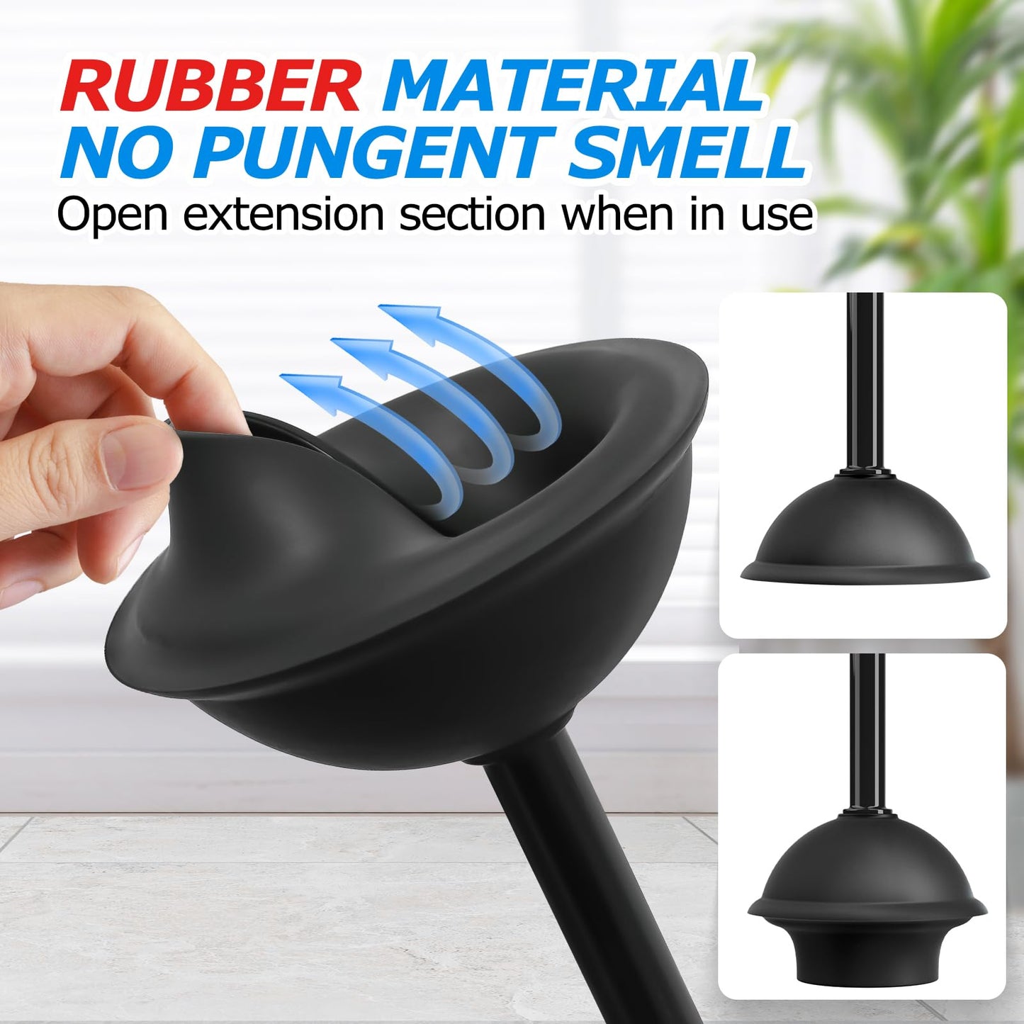 FORASTO 2in1 Toilet Brush and Plunger Set - Bathroom Bowl Holder Combo