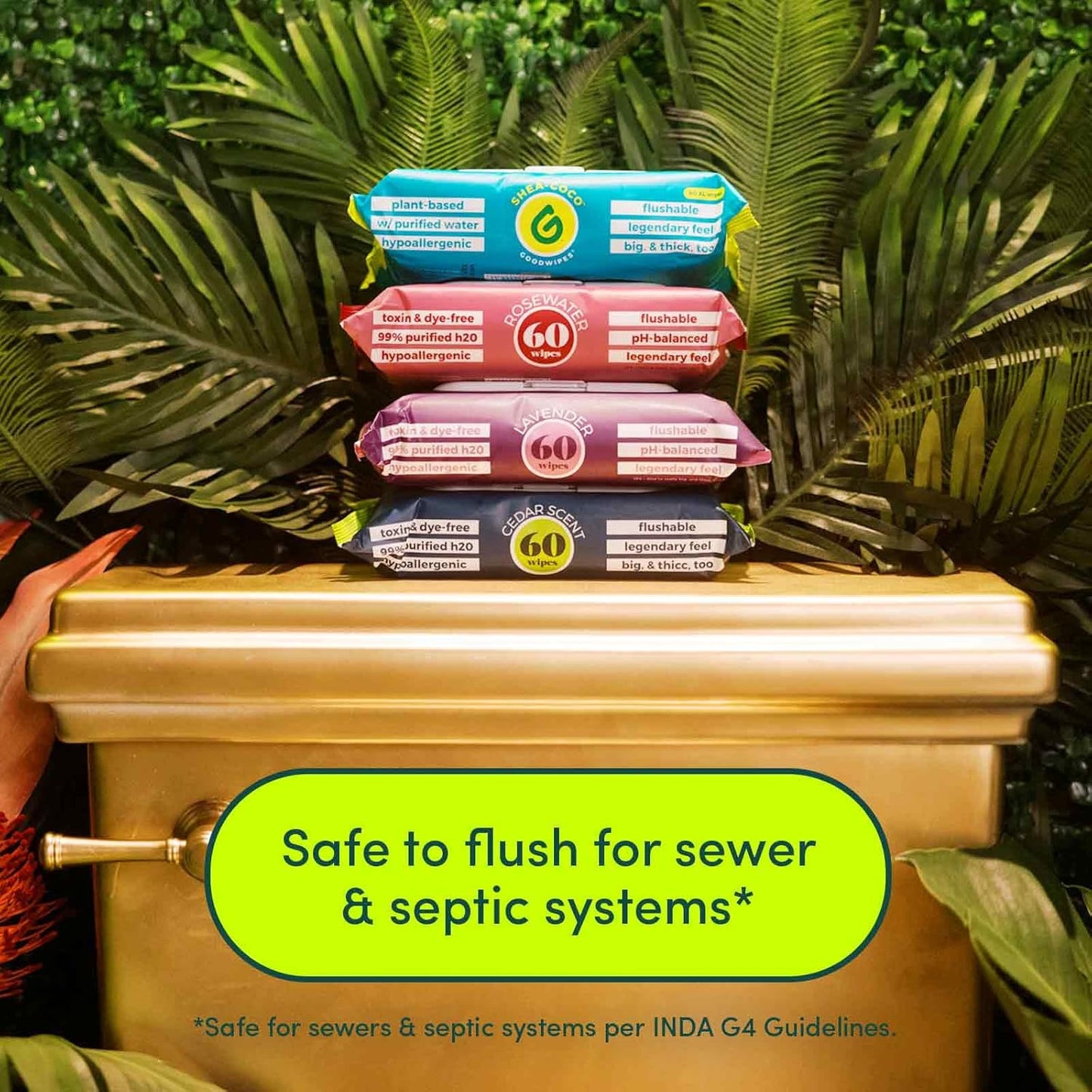 Goodwipes Flushable Wipes – Made with Vitamin E & Aloe – Soft, Individually Wrapped Butt & Feminine Cloths for On-the-Go & Travel Use – Largest Adult Toilet Towelettes – Shea-Coco, 1 pack, 32 count