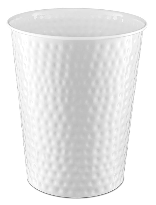 Monarch Abode White Hand Hammered Metal Wastebasket for Home Office Bedroom, Decorative Waste Basket, Modern Bathroom Garbage Can, Durable & Decorative Trash Bin, White Bathroom Trash Can