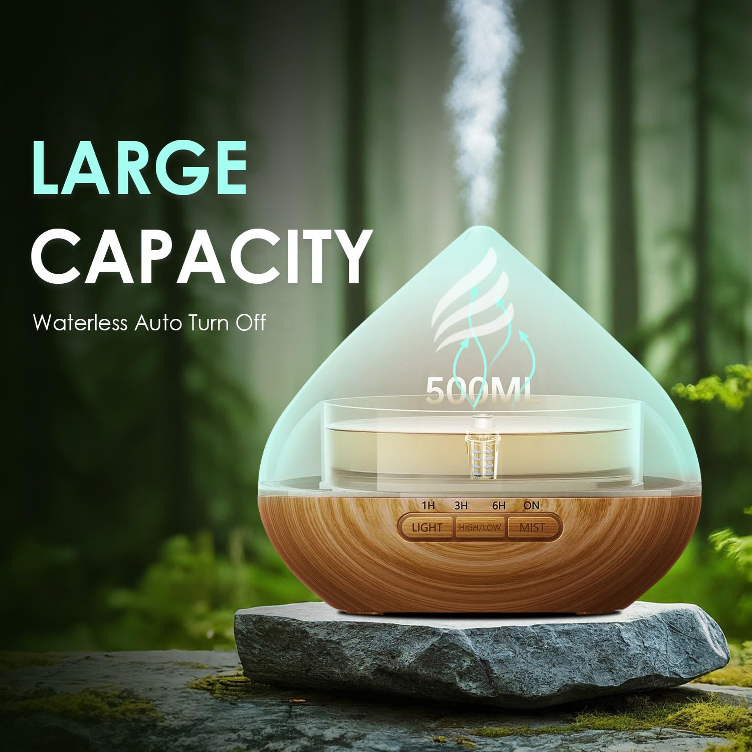 500ML Essential Oil Scent Diffuser: Remote Control &14 Colors LED for Home