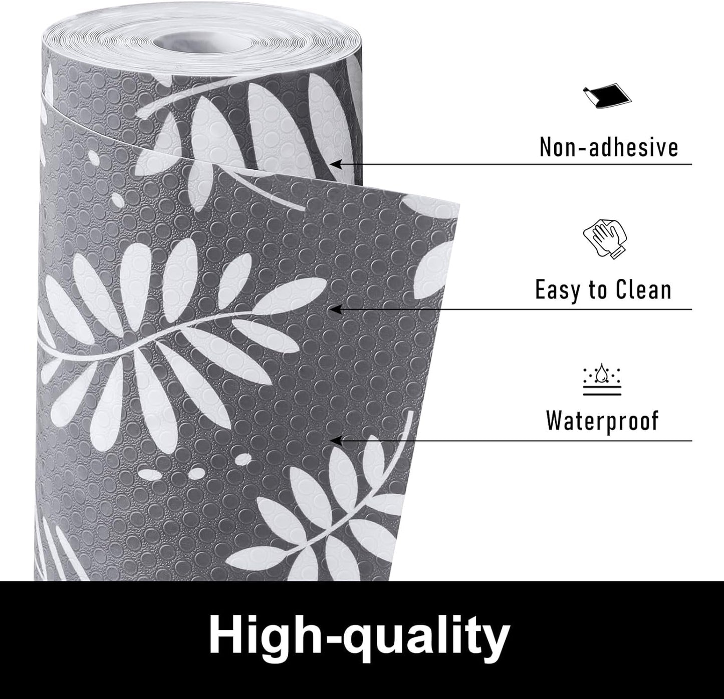 Cooyes Shelf Liners for Kitchen Cabinets Waterproof & Oil-Proof Kitchen Cupboard Mats Non-Slip Drawer Mats EVA Material Non Adhesive Fridge Liner for Shelves