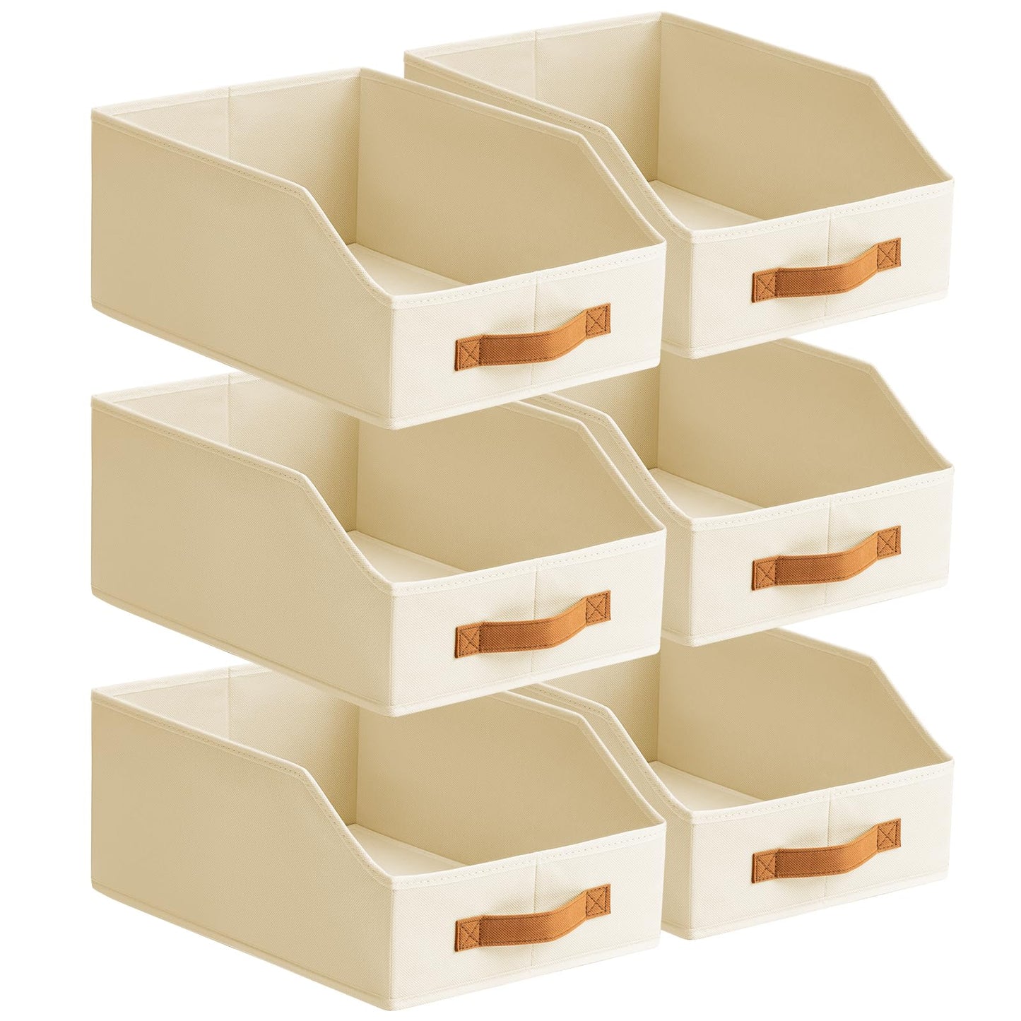 Homsorout Fabric Storage Bins for Organizing - 6 Pack Large Trapezoid Collapsible Storage Bins with