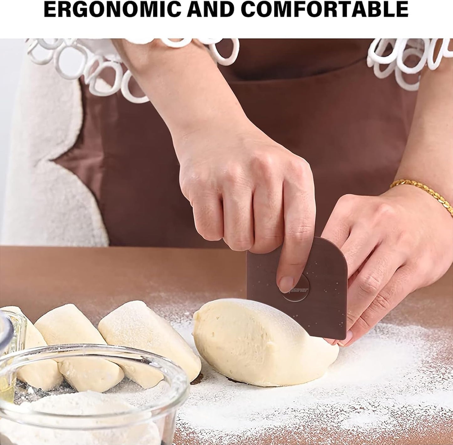 Pan Scraper, 10 Pcs Plastic, Non Scratch for Cast Iron, Pot and Pan Cleaning, Sturdy Scraper Kitchen Tool