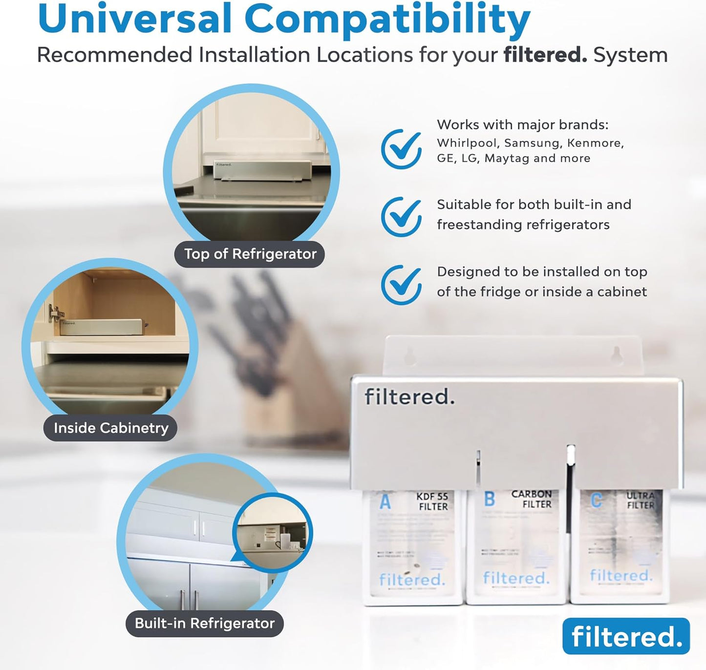 Inline Water Filter for Refrigerators & Ice Makers ??Universal Refrigerator Water Filter Kit, 5-Min Easy Install, High-Capacity Filtration for Clean Water & Ice