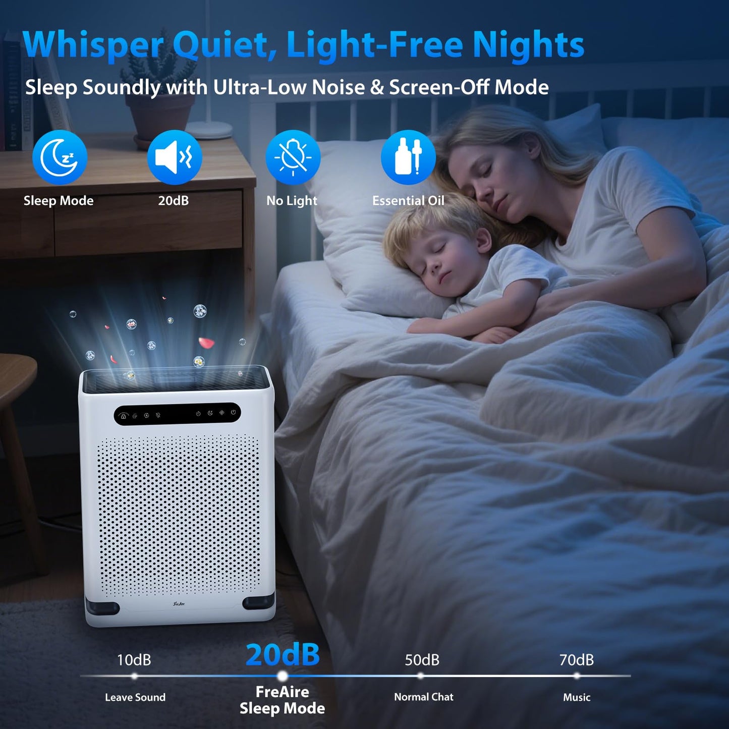 FreAire Air Purifiers for Home Large Room Up to 2600 Ft², HAP605, White
