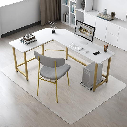 Kuyal Clear Chair mat for Hardwood Floor 51 x 63 inches Transparent Floor Mats Wood/Tile Protection