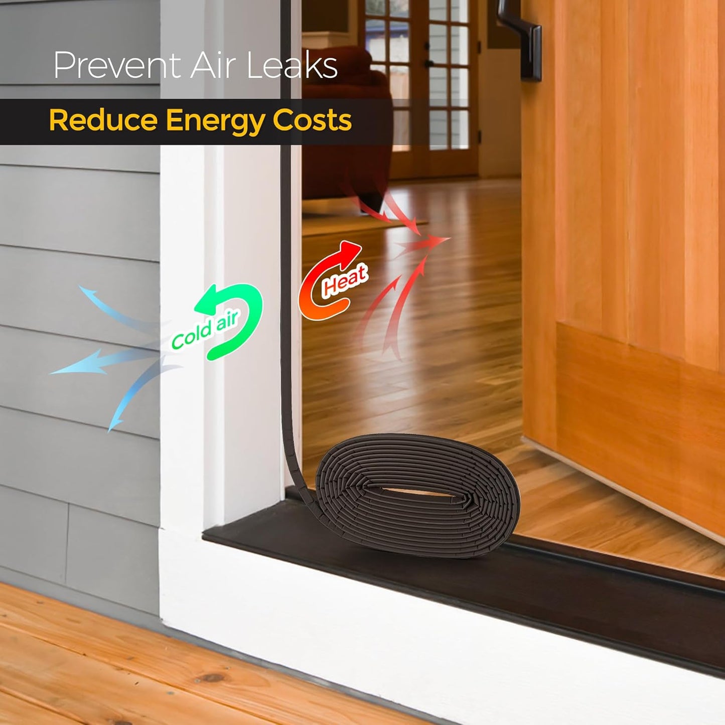 Weather Stripping Door Seal Strip Soundproof Q Foam Weather Stripping for Door Frame, Exterior Door Weather Stripping for Large Gap, Easy to Install（Brown, 21FT