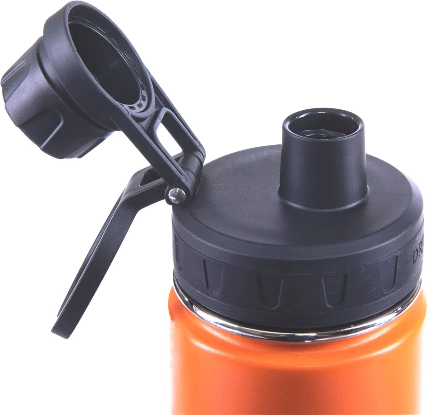 DRINCO Stainless Steel Water Bottle Spout Lid Vacuum Insulated Double Wall Water Bottle Wide Mouth (40oz 32oz 22oz 18oz 14oz) Leak Proof Keep Cold Sport Camping Hiking (22 oz, 22oz Orange)